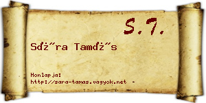 Sára Tamás névjegykártya